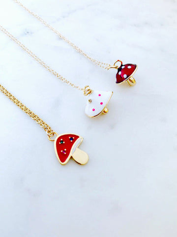 Embrace Your Magic 14K Gold filled Red Mushroom Charm Necklace